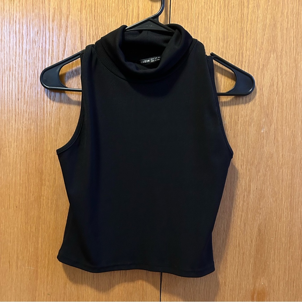 Shein Turtle Neck Mid Crop Tank! Size: Medium - Color: Black